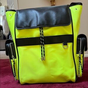 Zara Man Neon Yellow & Black Backpack